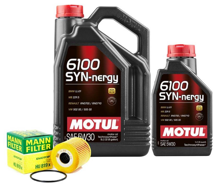 Volvo Engine Oil Change Kit - Motul 1275811 (5W-30) (SYN-NERGY 6100)